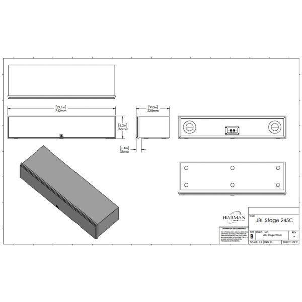 JBL Stage 245C házimozi centersugárzó Gedeon Audio