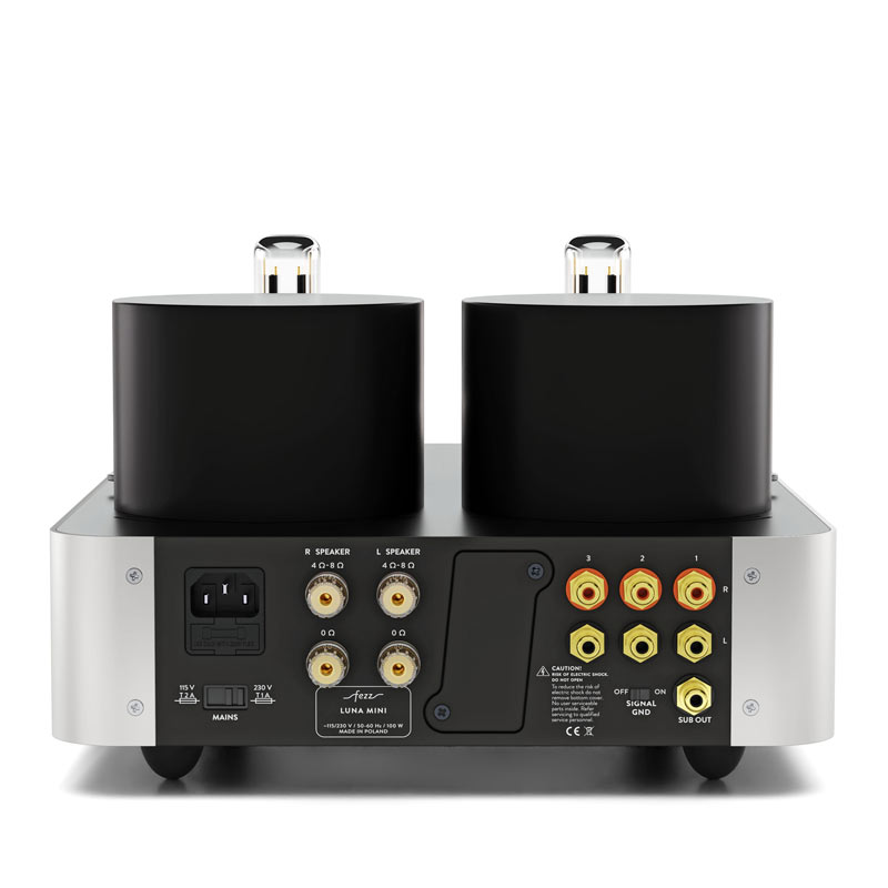 Fezz Audio EVO Luna Mini csöves erősítő Ezüst színben, hátlap és csatlakozók - Gedeon Audio