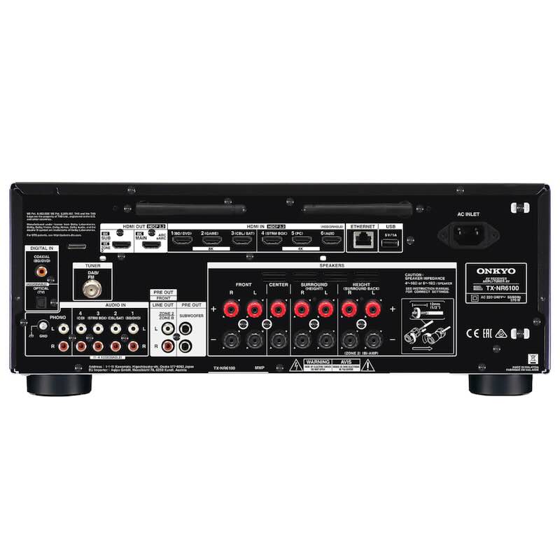 Onkyo TX-NR6100 házimozi erősítő hátlap Gedeon Audio