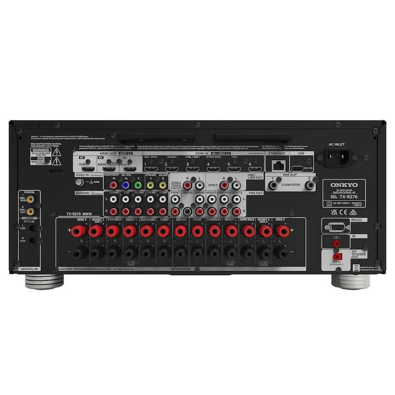 Onkyo TX-RZ70 házimozi erősítő hátlap Gedeon Audio